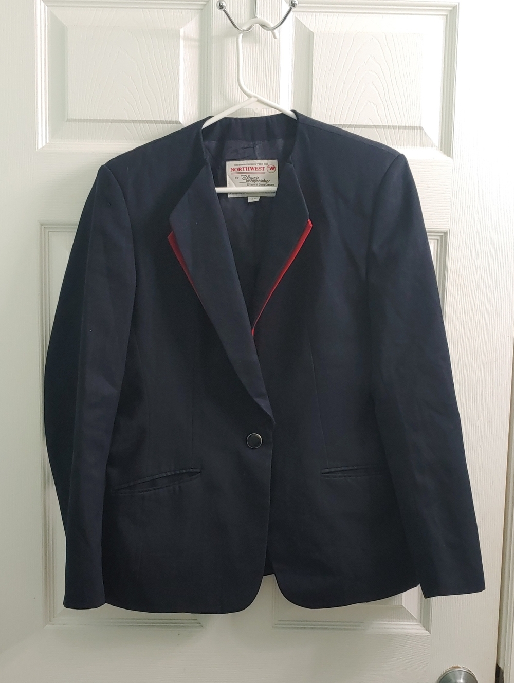 Northwest Airlines Disney ImageMaker Blazer Women's 8 Navy Blue Sport Coat
